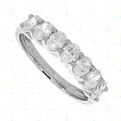 3.50 CTW Oval Cut Half Eternity Lab Grown Diamond Ring for Women