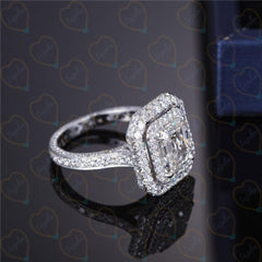 1.20 TCW Round Cut Halo Lab Grown Diamond Ring for Women