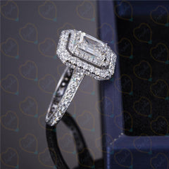 1.20 TCW Round Cut Halo Lab Grown Diamond Ring for Women