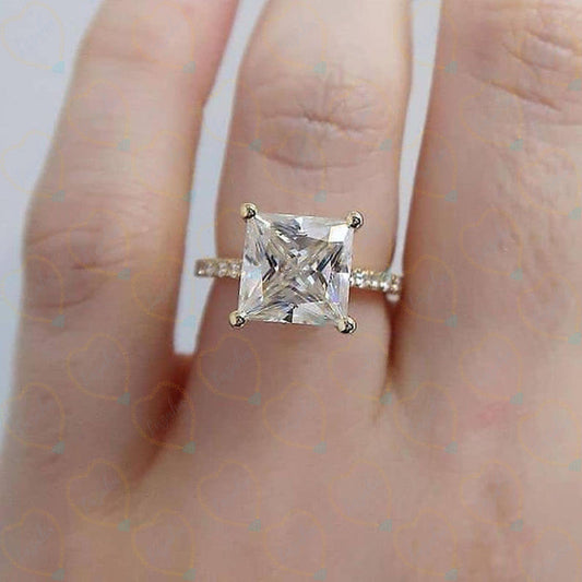 2.00 TCW Princess Cut Hidden Halo Lab Grown Diamond Ring for Women