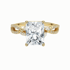 2.00 CT Radiant Cut Twisted Lab Grown Diamond Ring for Women