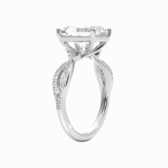 2.00 CT Radiant Cut Twisted Lab Grown Diamond Ring for Women