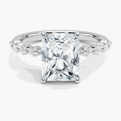 2.00 CTW Radiant Cut Solitaire With Accents Lab Grown Diamond Ring for Women