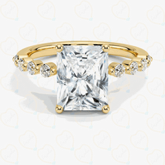 2.00 CTW Radiant Cut Solitaire With Accents Lab Grown Diamond Ring for Women