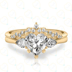 2.00 TCW Heart Cut Bridal Set Lab Grown Diamond Ring for Women