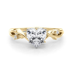 1.50 CTW Heart Cut Twisted Lab Grown Diamond Ring for Women