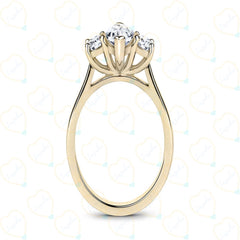 1.50 CTW Marquise Cut 3 Stone Lab Grown Diamond Ring for Women