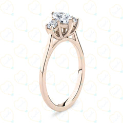 1.50 CTW Marquise Cut 3 Stone Lab Grown Diamond Ring for Women