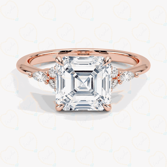 Asscher Cut 7 Stone Lab Grown Diamond Ring for Women