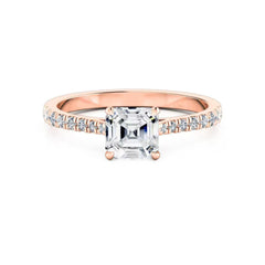 1.50 CTW Asscher Cut Solitaire With Accents Lab Grown Diamond Ring for Women