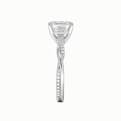 1.50 CTW Asscher Cut Twisted Lab Grown Diamond Ring for Women