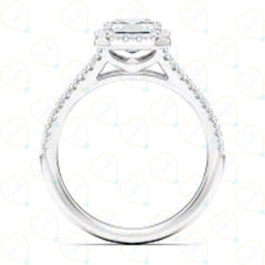 2.00 CTW Asscher Cut Split Shank Lab Grown Diamond Ring for Women