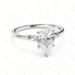 2.00 CTW Pear Cut-3 Stone Lab-Grown Diamond Ring for Women by Lazaha