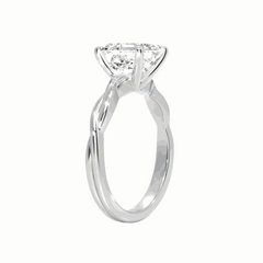 2.00 CTW Asscher Cut Twisted Lab Grown Diamond Ring for Women