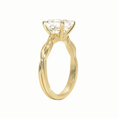 2.00 CTW Asscher Cut Twisted Lab Grown Diamond Ring for Women