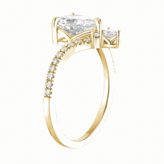 2.00 CTW Asscher Cut Unique Lab Grown Diamond Ring for Women