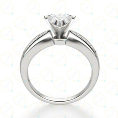 1.00 CTW Triangle Cut Solitaire With Accents Lab Grown Diamond Ring for Women