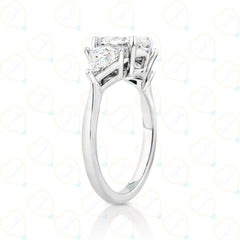 2.50 CTW Oval Cut 3 Stone Lab Grown Diamond Ring for Women