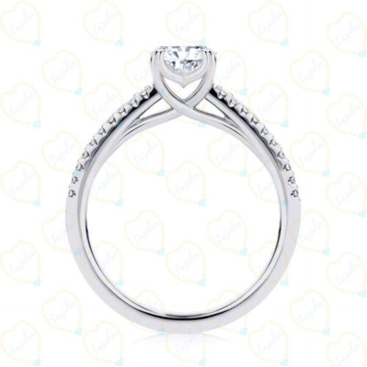 2.00 TCW Radiant Cut Solitaire With Accents Lab Grown Diamond Ring for Women