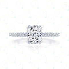 2.00 TCW Radiant Cut Solitaire With Accents Lab Grown Diamond Ring for Women