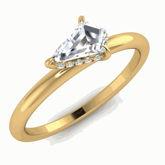 1.30 CTW Kite Cut Hidden Halo Lab Grown Diamond Ring for Women