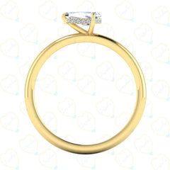 1.30 CTW Kite Cut Hidden Halo Lab Grown Diamond Ring for Women