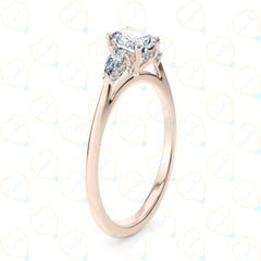 2.00 CTW Radiant Cut 3 Stone Lab Grown Diamond Ring for Women