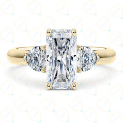 2.00 CTW Radiant Cut 3 Stone Lab Grown Diamond Ring for Women