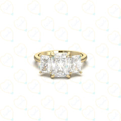 2.50 CTW Radiant Cut 3 Stone Lab Grown Diamond Ring for Women