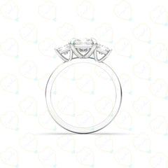 2.50 CTW Radiant Cut 3 Stone Lab Grown Diamond Ring for Women