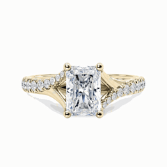 2.50 TCW Radiant Cut Solitaire With Accents Lab Grown Diamond Ring for Women