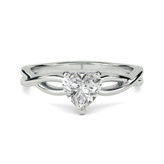 1.00 CTW Heart Cut Twisted Lab Grown Diamond Ring for Women