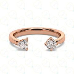 0.50 CTW Round Cut Toi Et Moi Lab Grown Diamond Ring for Women