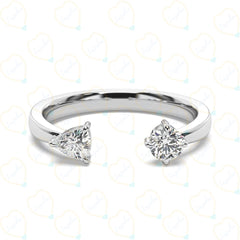 0.50 CTW Round Cut Toi Et Moi Lab Grown Diamond Ring for Women