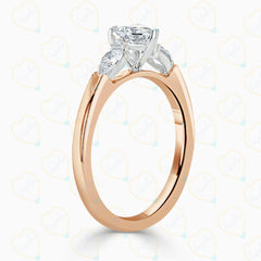 2.00 TCW Heart Cut 3 Stone Lab Grown Diamond Ring for Women