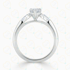 2.00 TCW Heart Cut 3 Stone Lab Grown Diamond Ring for Women