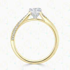 1.30 CTW Heart Cut Solitaire With Accents Lab Grown Diamond Ring for Women