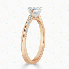 1.30 CTW Heart Cut Solitaire With Accents Lab Grown Diamond Ring for Women