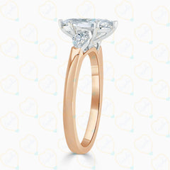 1.00 TCW Marquise Cut 3 Stone Lab Grown Diamond Ring for Women