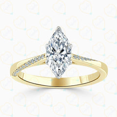 1.50 CTW Marquise Cut Solitaire With Accents Lab Grown Diamond Ring for Women