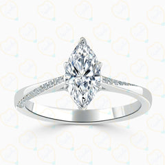 1.50 CTW Marquise Cut Solitaire With Accents Lab Grown Diamond Ring for Women