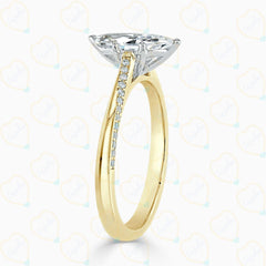 1.50 CTW Marquise Cut Solitaire With Accents Lab Grown Diamond Ring for Women