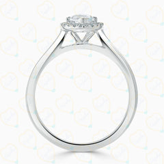 1.00 CTW Marquise Cut Halo Lab Grown Diamond Ring for Women