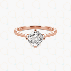 1.00 CTW Cushion Cut Solitaire Lab Grown Diamond Ring for Women