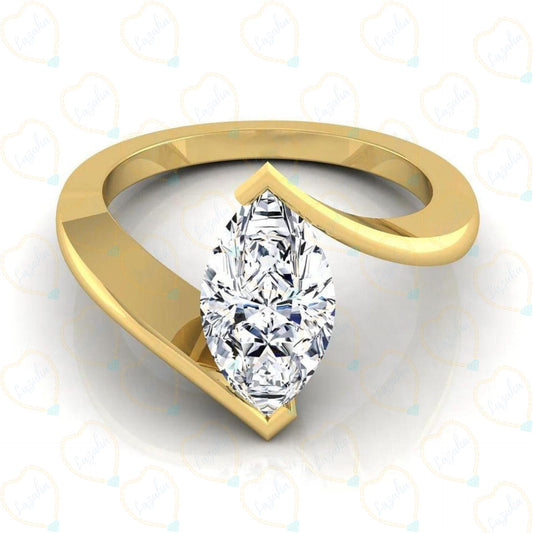 1.50 CTW Marquise Cut Solitaire Lab Grown Diamond Ring for Women