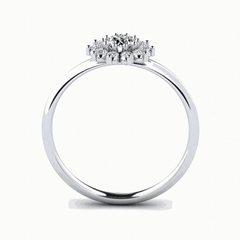 Anello con diamante Halo Lab Grown taglio rotondo da 1,00 CTW per donna