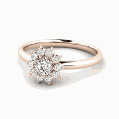 1.00 CTW Round Cut Halo Lab Grown Diamond Ring for Women