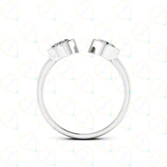 Anello da donna con diamante Toi Et Moi Lab Grown da 2,00 CTW taglio cuore