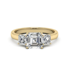 2.00 CTW Asscher Cut 3 Stone Lab Grown Diamond Ring for Women