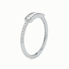 0.50 CTW Baguette Cut Half Eternity Lab Grown Diamond Ring for Women